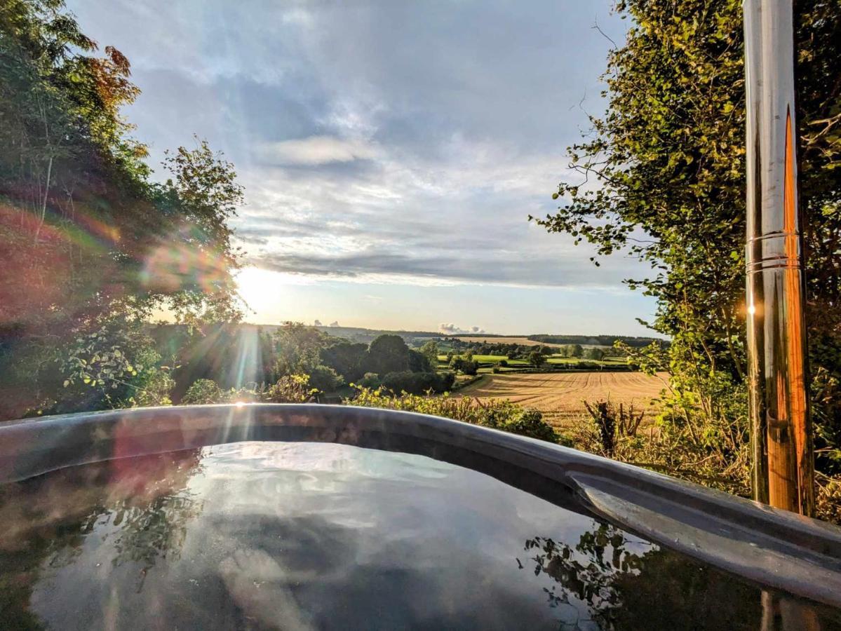 Romantic Nature Retreat, Luxury Glamping & Stargazing Views - Dragonfly Shepherd Hut Yarpole Bagian luar foto